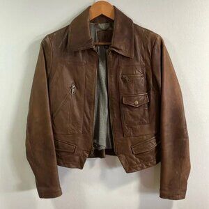 Banana Republic Leather Fitted Jacket